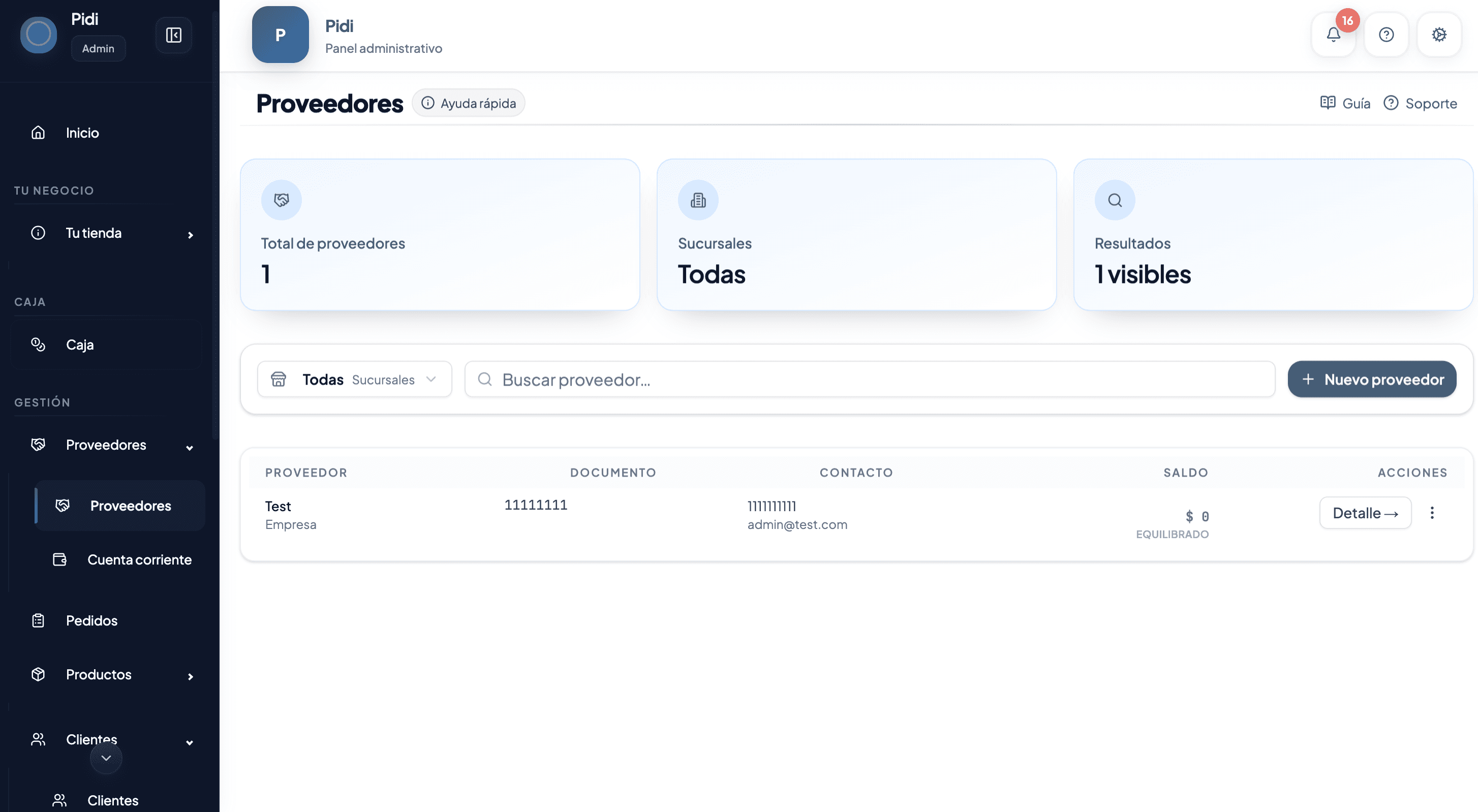 Gestión de proveedores